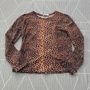 Ulla Johnson Eve Top in Lynx Sz L Animal Print Crew Neck Top 100% Cotton